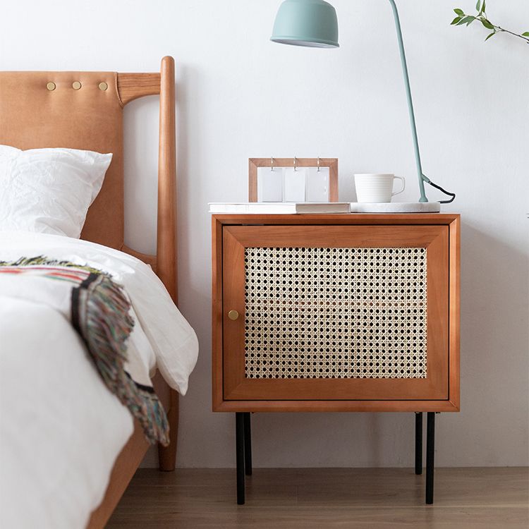 White/black/walnut/cherry Rattan with Storage Rack Nightstand