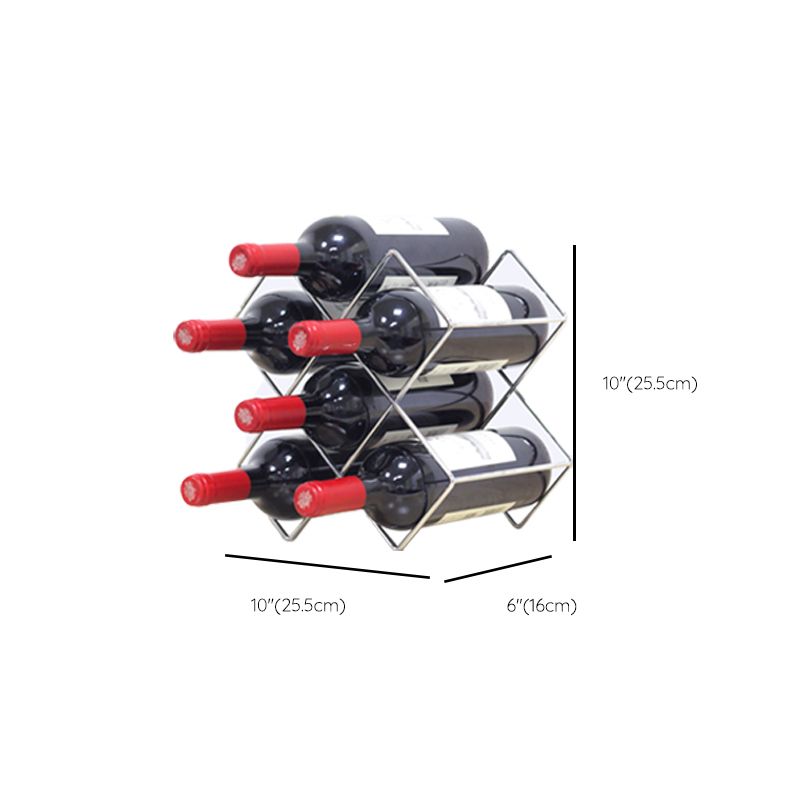 Modern Tabletop Wine Bottle Holder Metal Bottle Wine Rack with Wine Storage