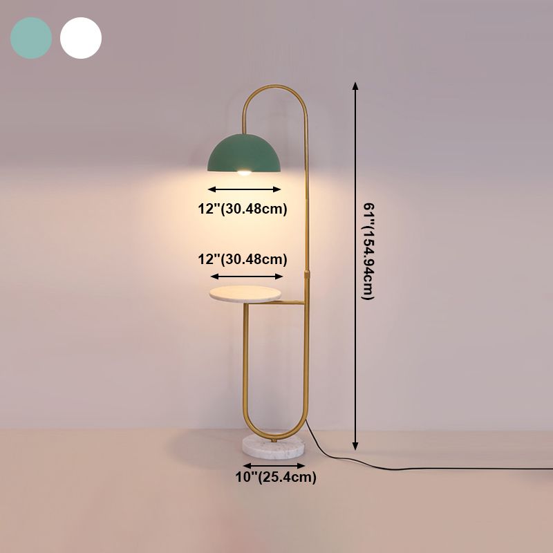 Lampe de lecture de sol en métal moderne Dome 1-Light Floor Light pour la chambre