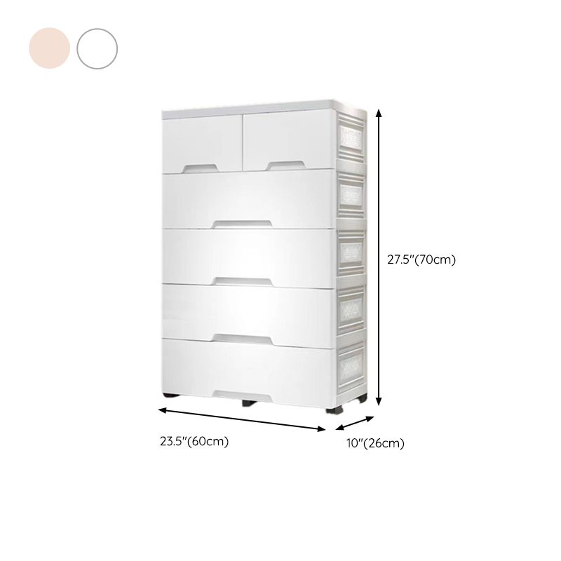 Contemporary Vertical Kids Dressers Plastic Nursery Dresser with Drawers for Home