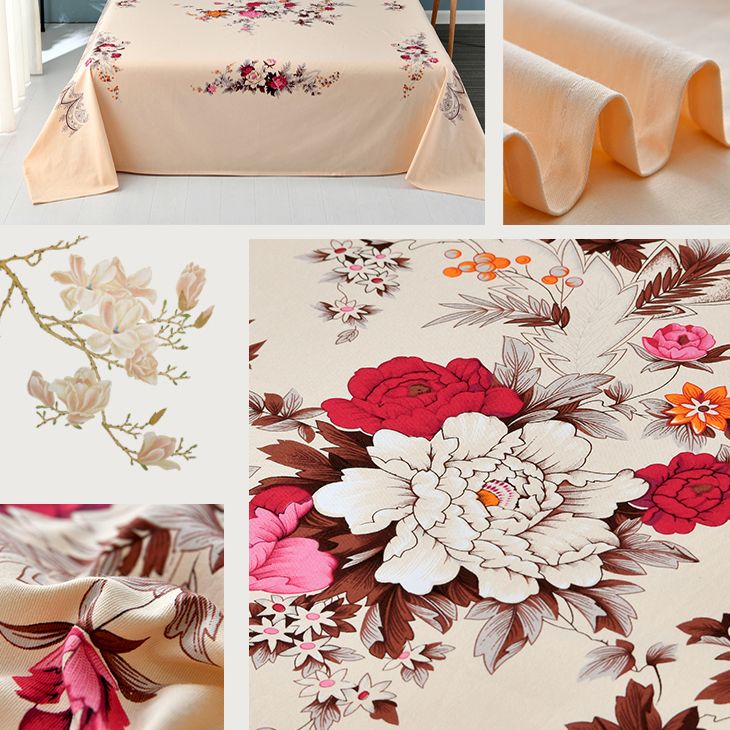 Cotton Floral Sheet Bedroom Simple Vintage National Sheet Sets