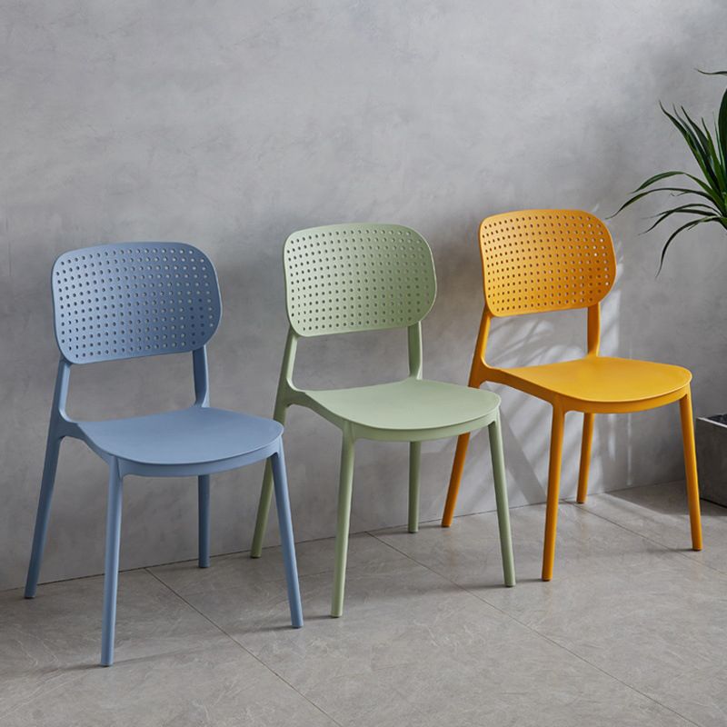 Contemporary Stackable Chair Plastic Open Back Kitchen Armless Chair