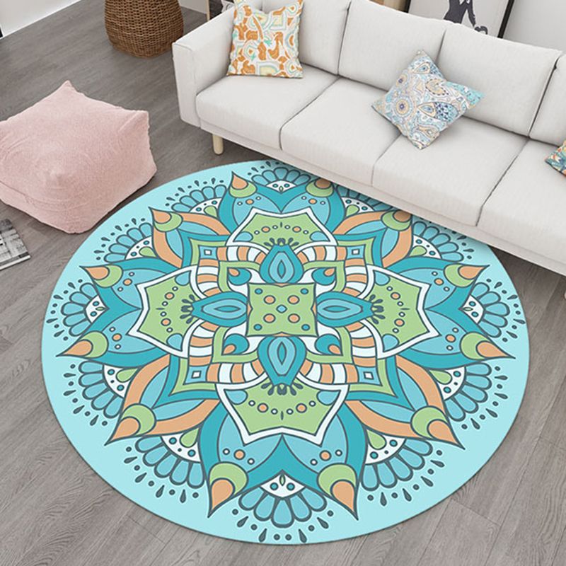 Chic Beige Americana Pattern Rug Polyester Bohemian Area Carpet Non-Slip Rug for Home Decor