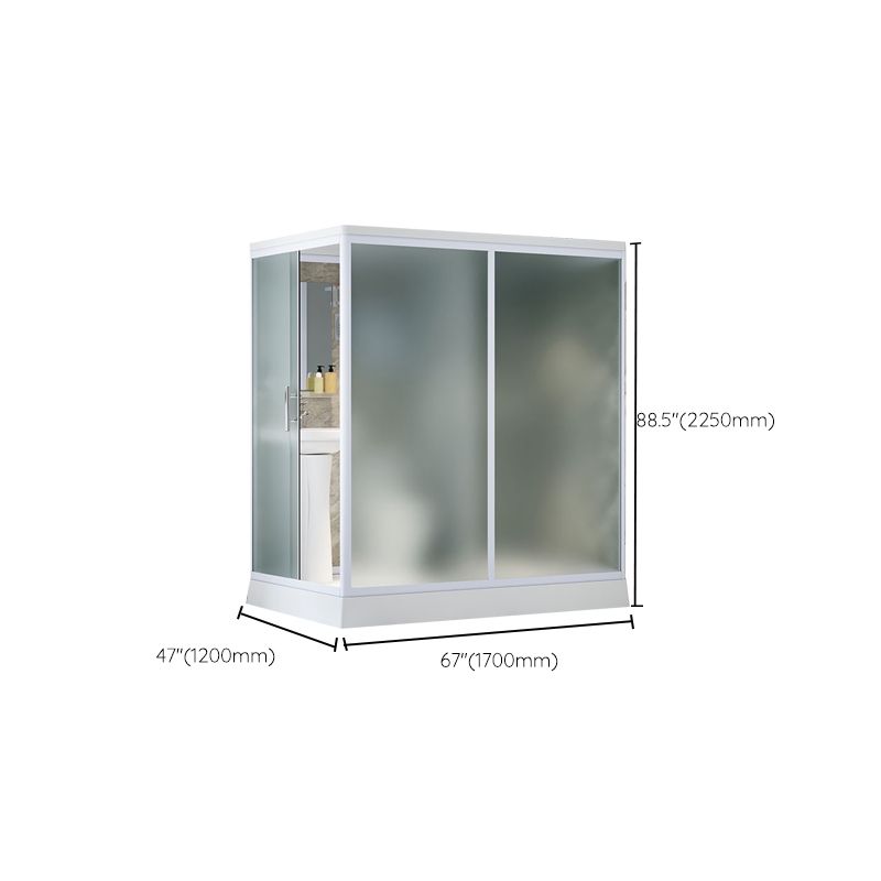 Contemporary Shower Stall Frosted Shower Stall with White Base