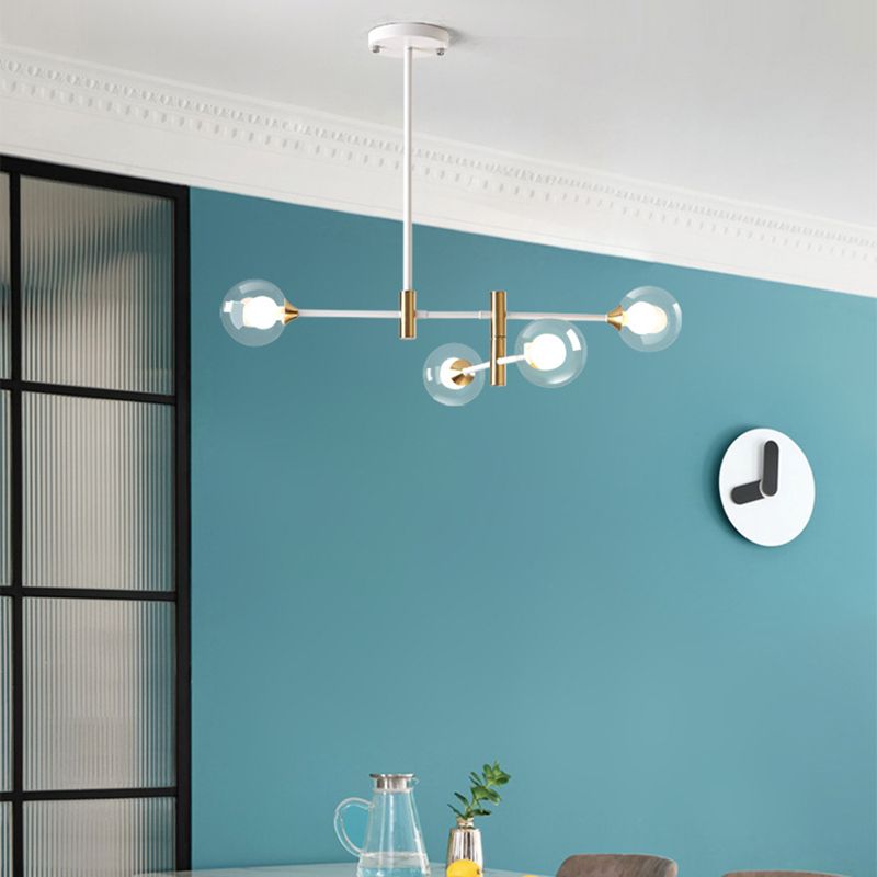 Glass Ball Pendant Lighting Fixtures Modern Style Mutil Lights Suspension Pendant