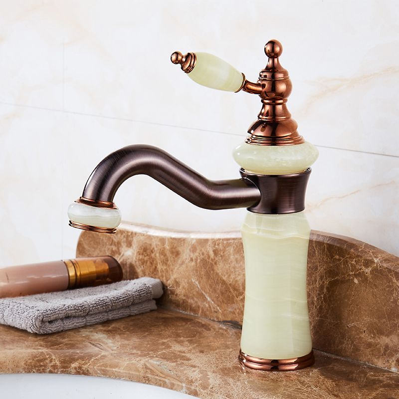 Luxury Vessel Sink Faucet Lever Handle Circular Vessel Sink Bathroom Faucet