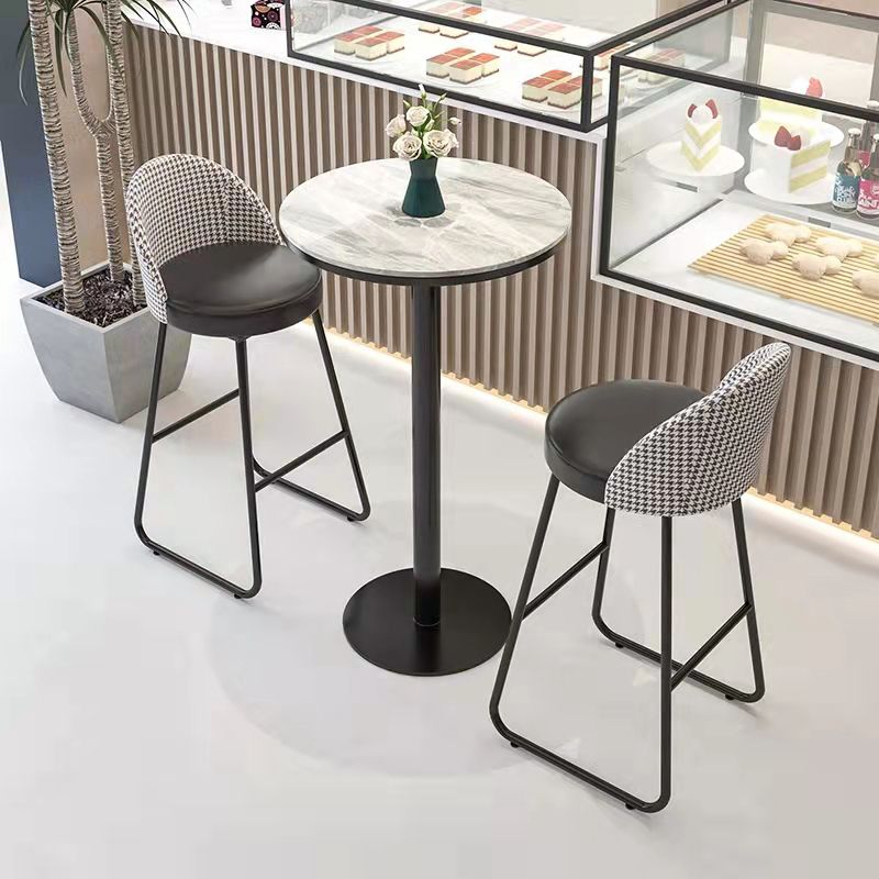 Industrial Metal Bar Tabelle 23.6 "Runde Faux Marmor Top Sockel Bistro -Tisch für Cafe