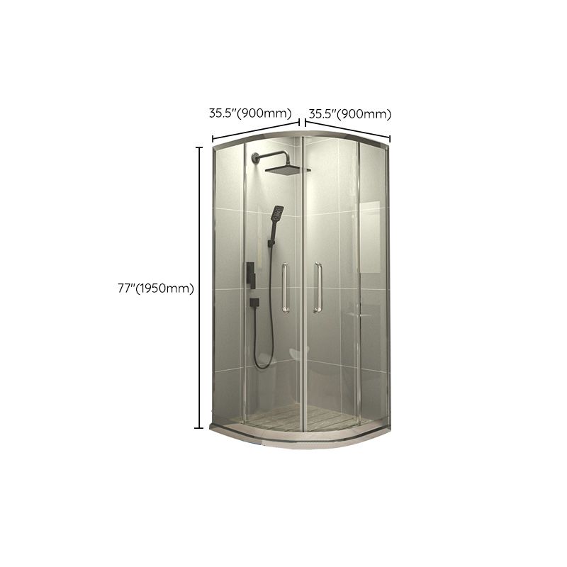 Transparent Shower Bath Door Curved Shower Doors Double Sliding