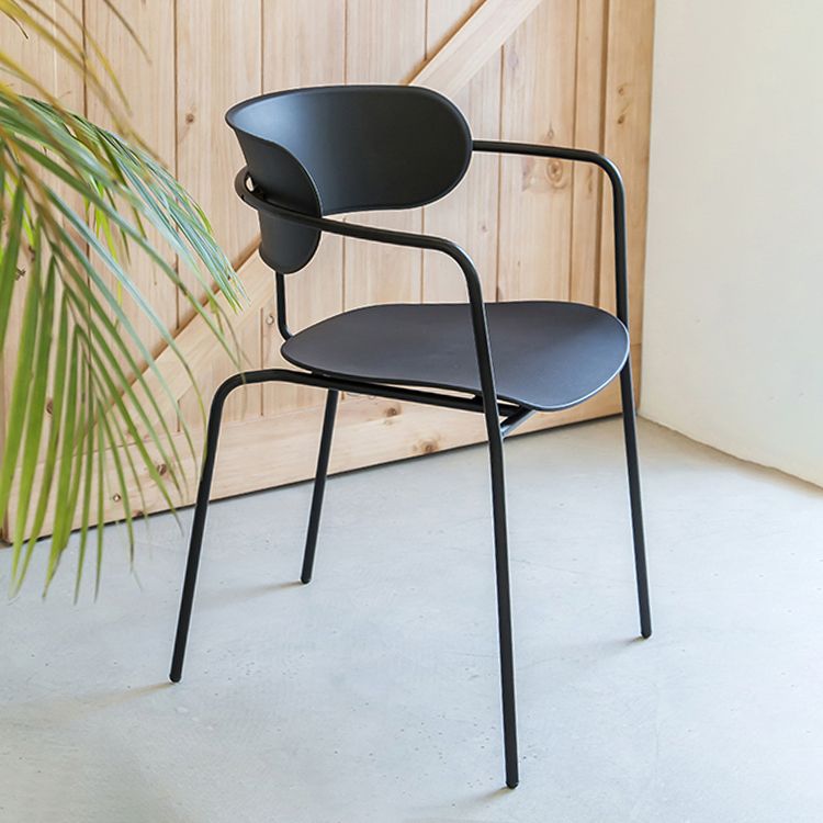 Contemporary Arm Plastic Side Chair for Home Open Back Side Chair