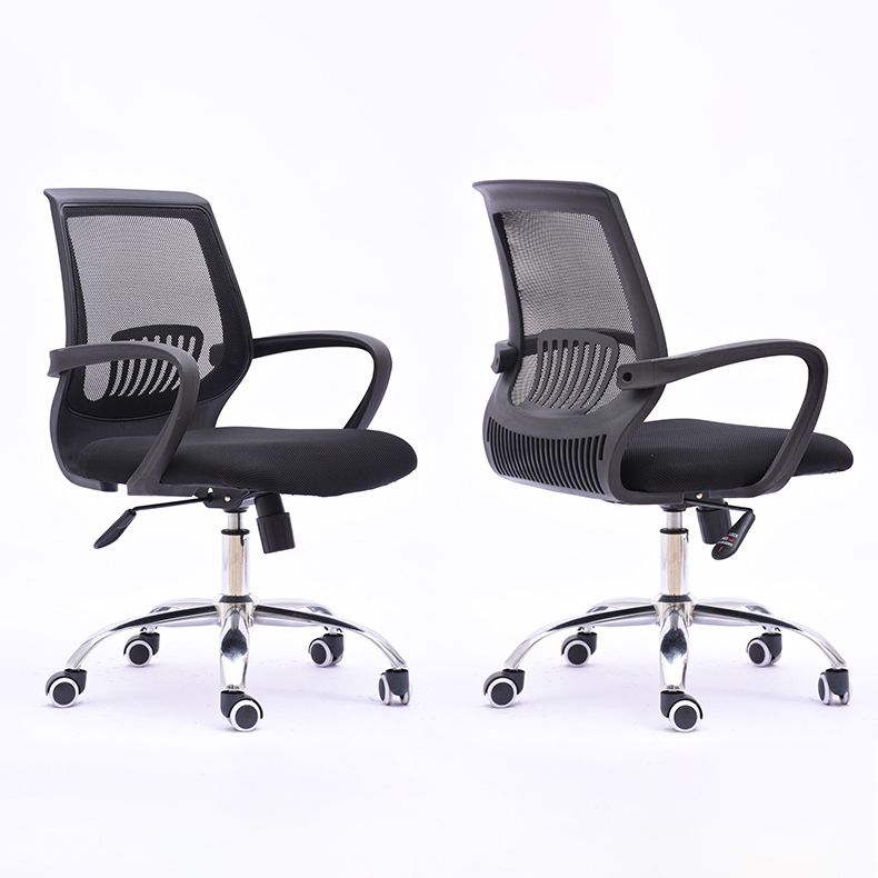 Contemporary Microfiber Adjustable Ergonomic Chair Mid-Back Conference Arm Chair