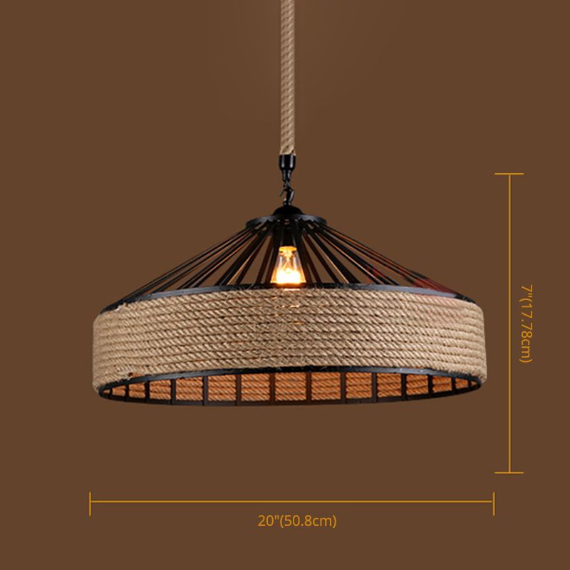 Seilschwarz 1-Licht-Anhängerlampe Zylinder Vintage Loft Deckenleuchte für Esszimmer