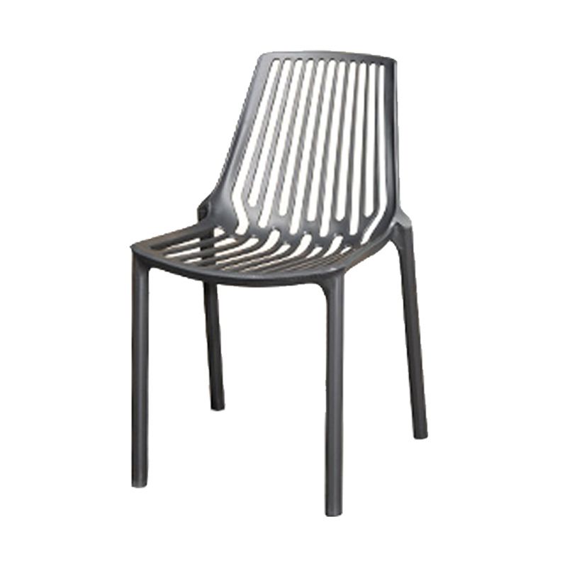 Contemporary Plastic Outdoors Dining Chairs Stacking Patio Dining Armchair