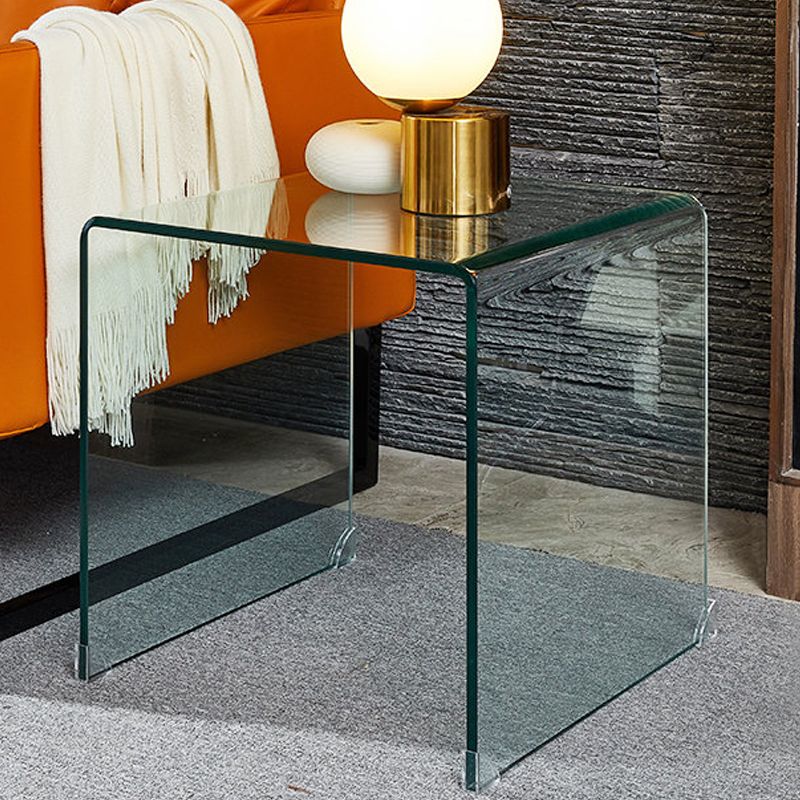 Contemporary Transparent Side Table Novelty Small Glass End Table for Home