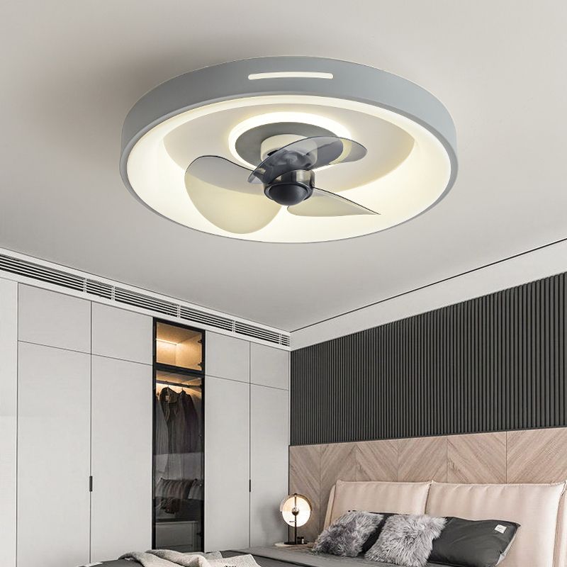 Nordic Style Ceiling Fan Lamp Geometry Shape Acrylic Shade Ceiling Fan Light for Bedroom