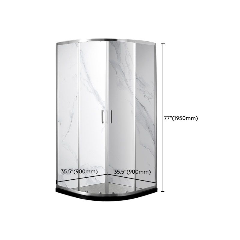 Bathroom Shower Enclosure Clear Glass Gray Corner Shower Stall