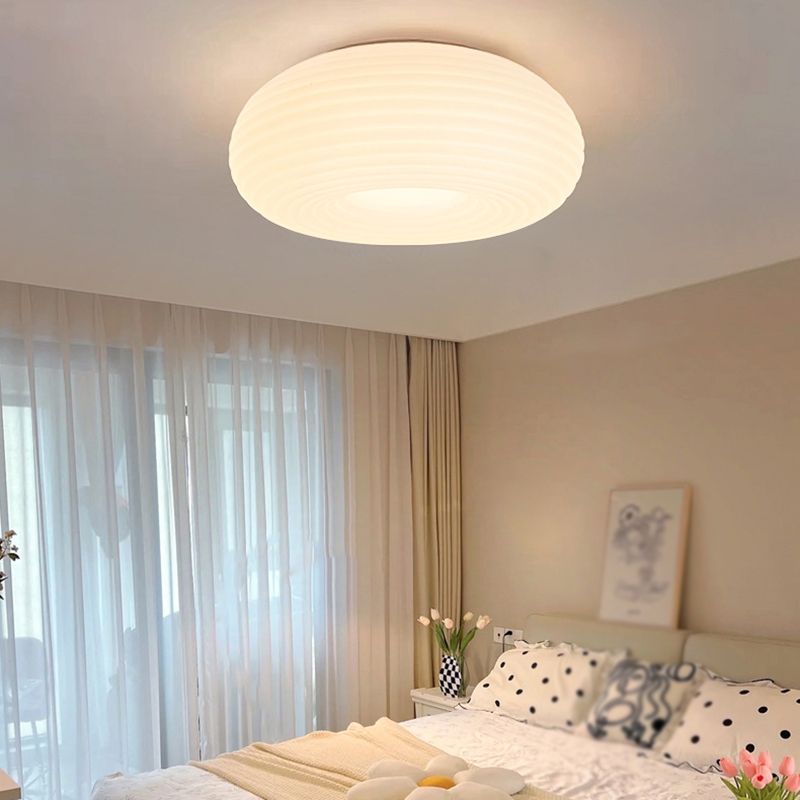 Single White Modern Flush Mount Lighting Unique LED Ceiling Light for Bedroom