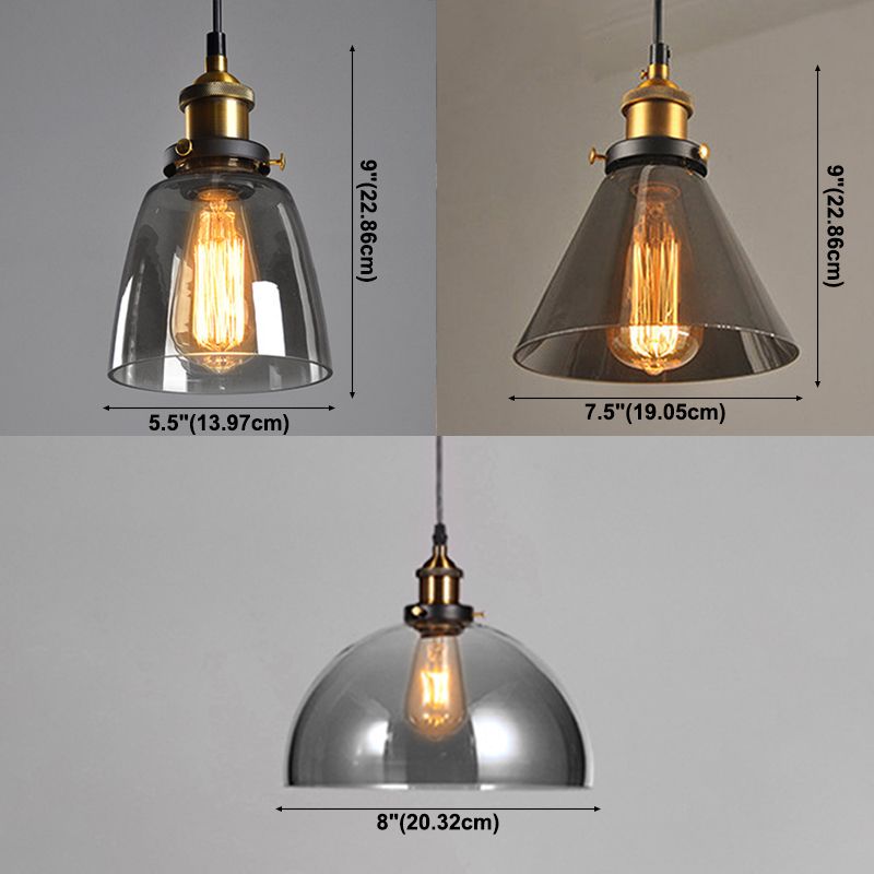 Cône Cone Pendant Lights Industrial Plafond Lights Verre 1 Light Hanging Lights