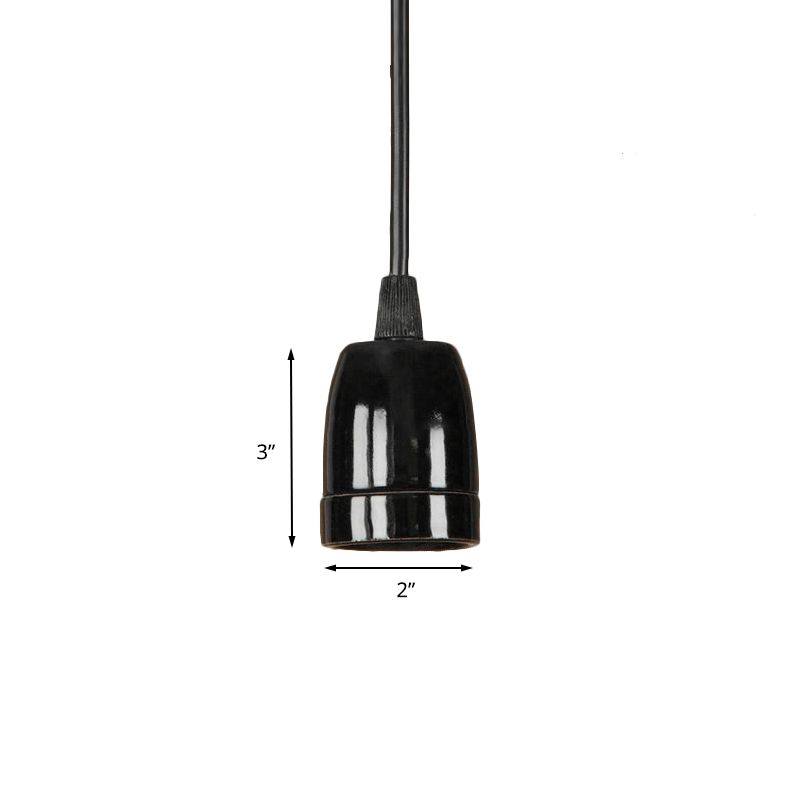 1 tête Mini Pendre suspendu avec cordon réglable Style rétro Black / Rouge Plafond en céramique