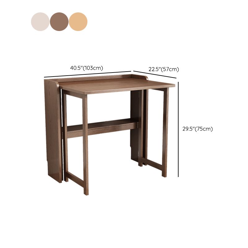 Writing Desk Solid Wood Desk and Chair Home Foldable with Storage Shelves