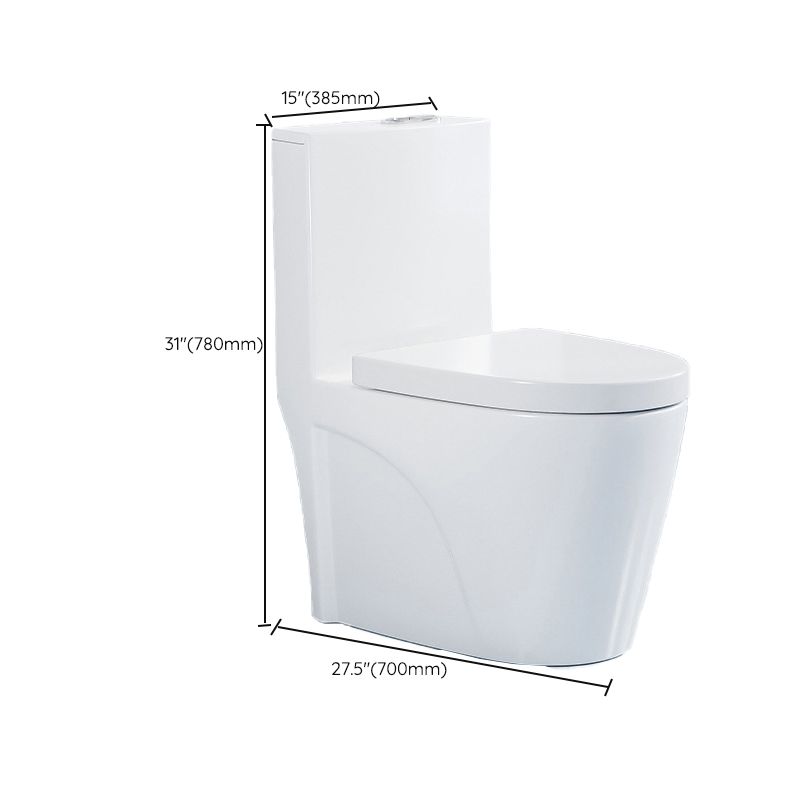 Contemporary 1 Piece Flush Toilet Floor Mounted White Urine Toilet for Washroom