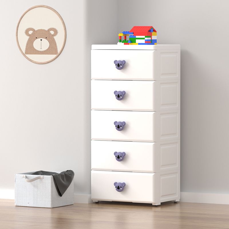 Contemporary Vertical Kids Nightstand Plastic Nursery Dresser for Room