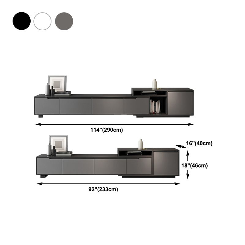 Gray TV Stand 71 / 92 - Inch Sliding Wood TV Console with Drawers