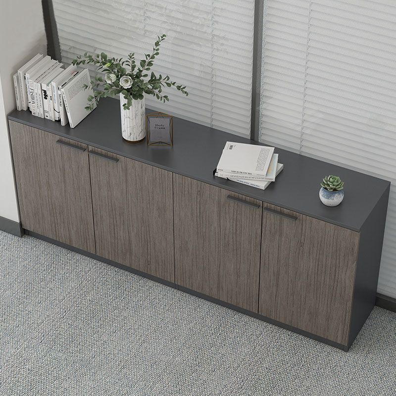 Modern Espresso File Cabinet Solid Wood Lateral File Cabinet with Storage Shelves