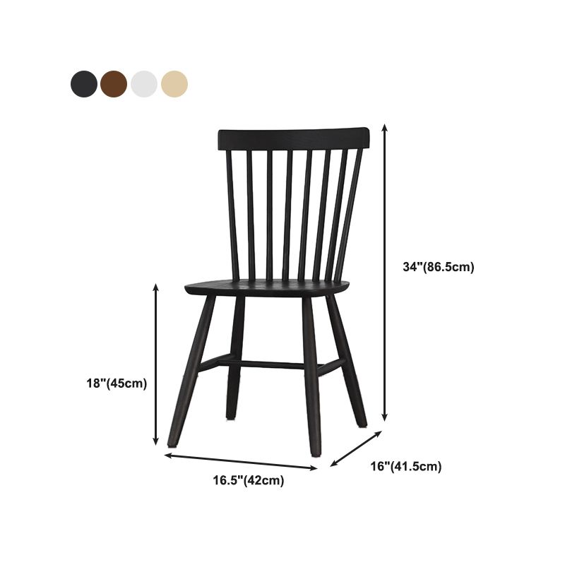 Minimalist Wood Side Dining Chairs Windsor Back Side Chair for Home