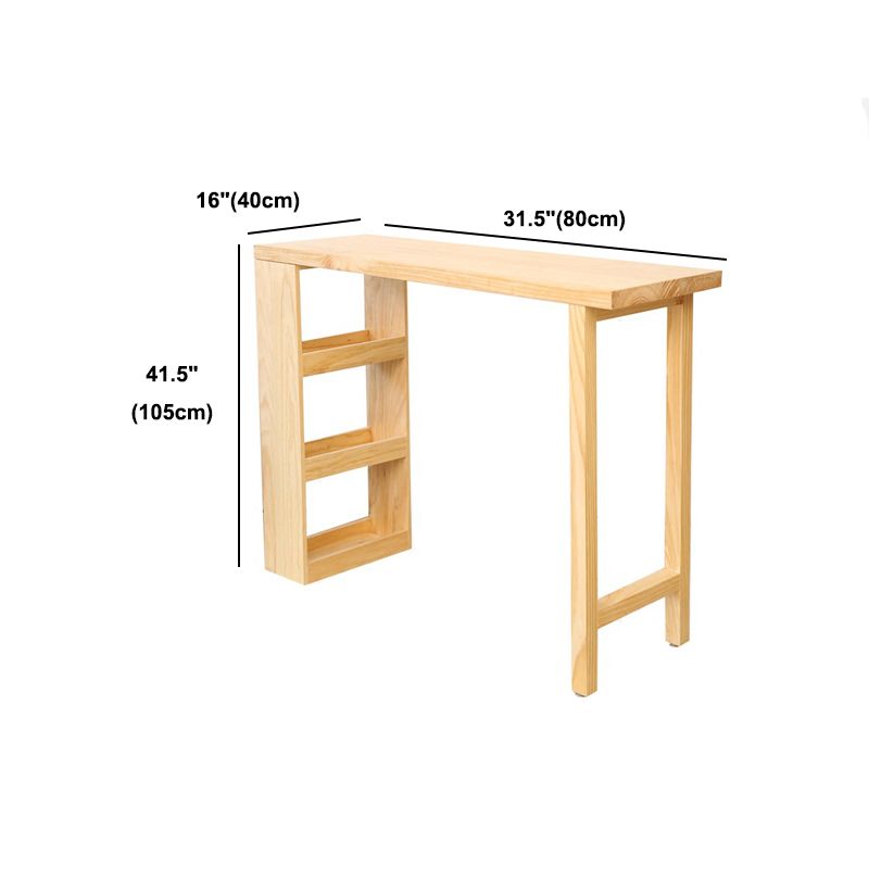 Contemporary Dining Bar Counter Table Rectangle Wooden Table for Kitchen