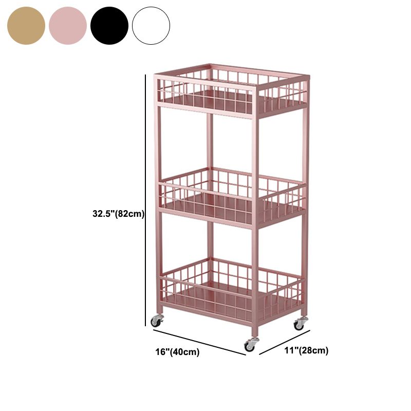 Open Back Metal Bookshelf Nordic Storage Bookcase with Casters