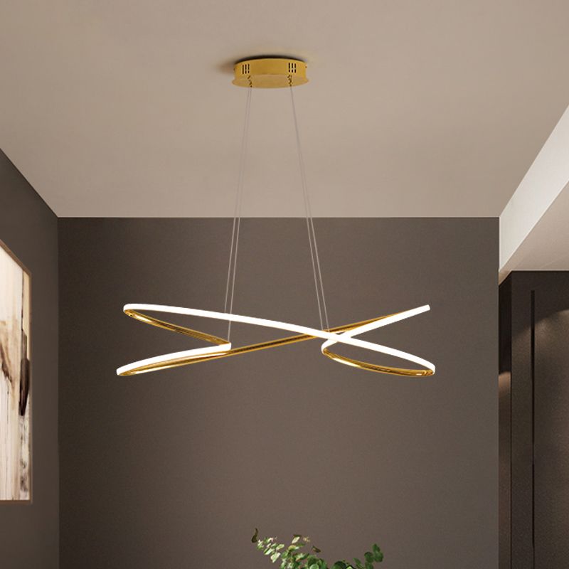 Ligne de simplicité LED lustre Light Aluminium Modern Style Bedroom Hanging Light