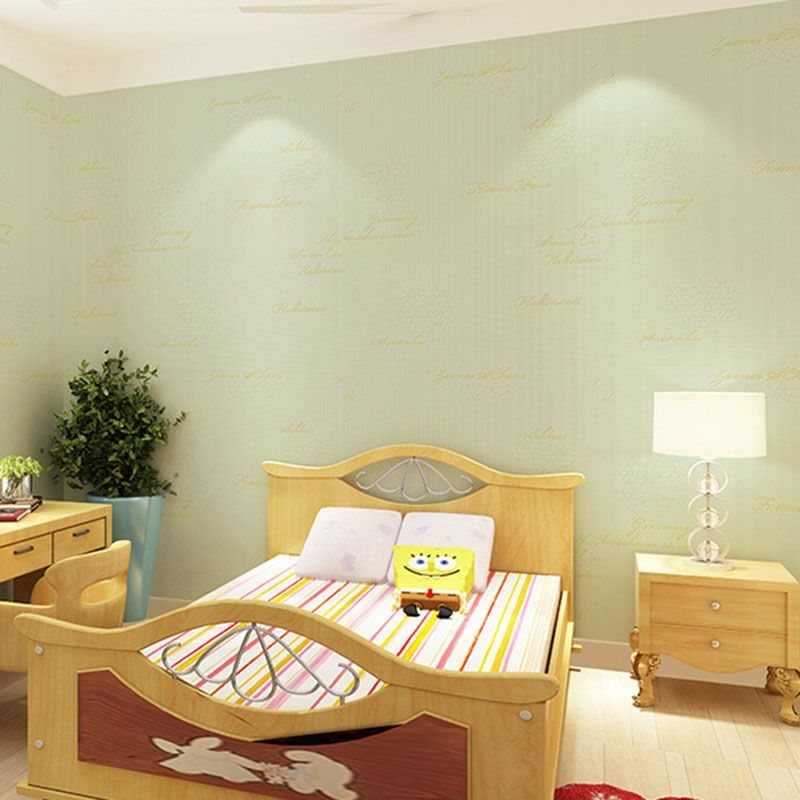 Soft Color Letter Wallpaper Decorative Non-Pasted Wall Covering, 20.5-inch x 31-foot