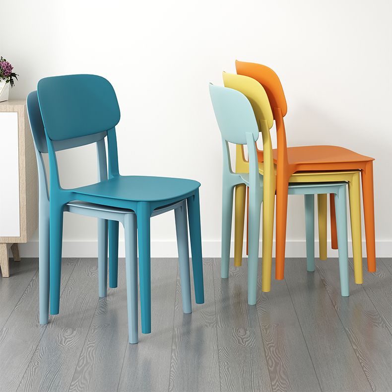 Plastic Dining Chair Modern Kitchen Side Chair 17'' Wide Open Back Dining Side Chair