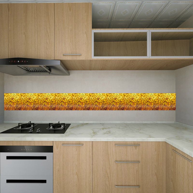 Gold Crackle Look Wallpaper Panel Set Pick Up Sticks Modern Kitchen Wall Covering