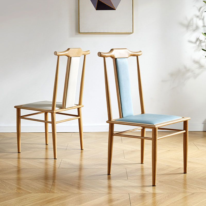 Traditional Style Dining Chair Armless Chairs with Wooden Legs for Kitchen