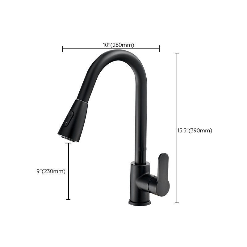 Gooseneck Kitchen Bar Faucet Swivel Spout No Sensor Bar Faucet with Pull down Sprayer