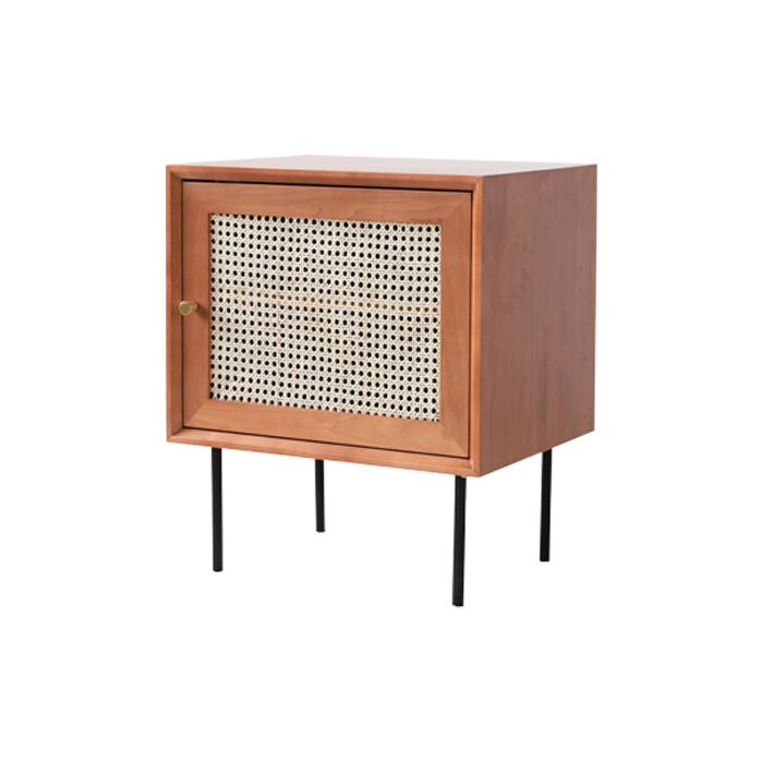 White/black/walnut/cherry Rattan with Storage Rack Nightstand