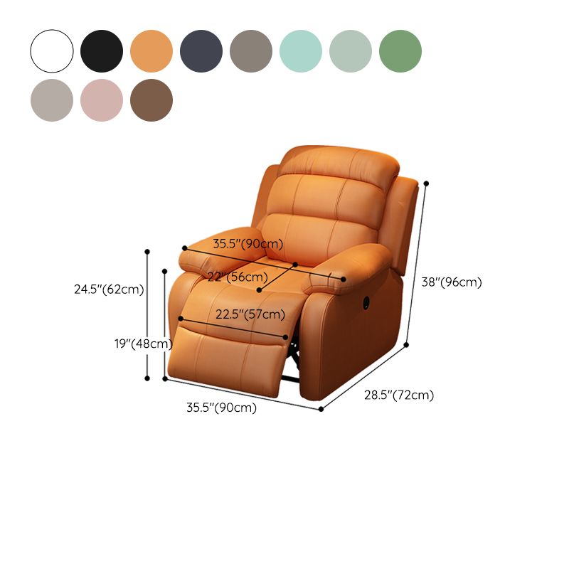 Solid Color Faux Leather Standard Recliner Metal Frame Recliner Chair