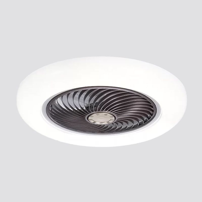 Acrylic Circular Hanging Fan Lamp Modernity 20.5" Wide LED Semi Flush Mount Light, 7 Blades