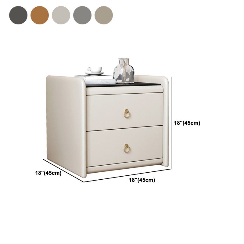 Contemporary Solid Wood Drawer Storage Bed Nightstand for Bedroom