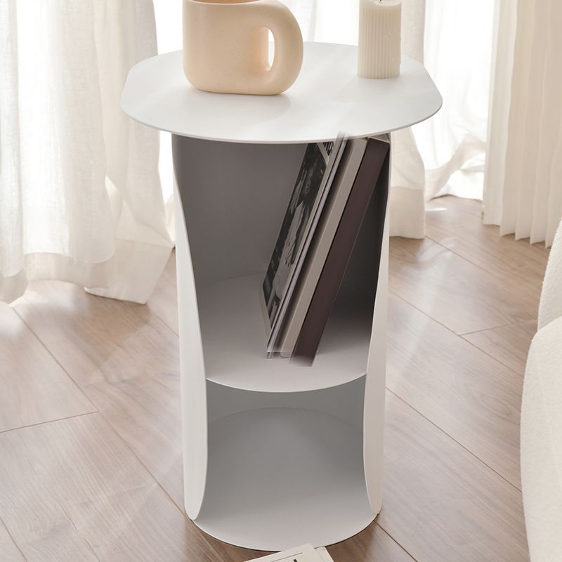 Contemporary Bedside Cabinet Open Storage Metal Accent Table Nightstand for Bedroom