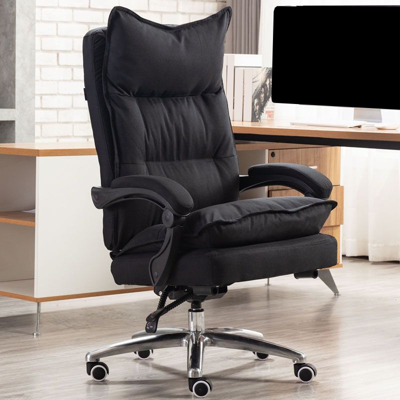 Metal Base Modern Office Chair with Wheels Executive Ergonomic Task Chair with Padded Arms