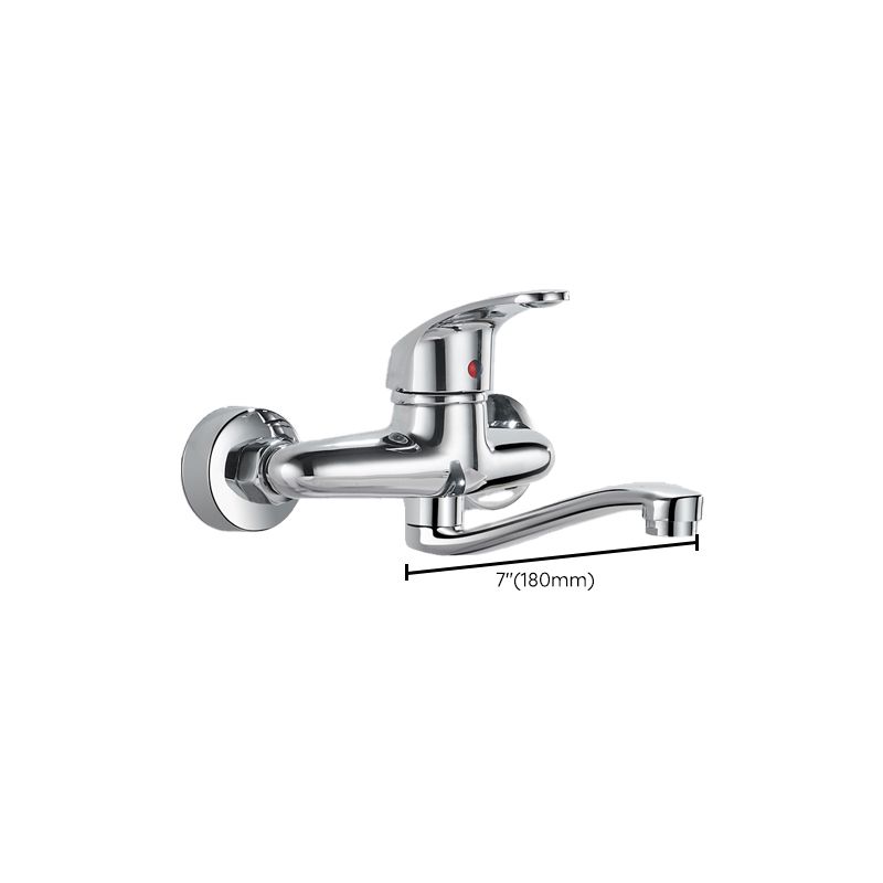 Modern Kitchen Faucet Single Level No Sensor Bar Faucet in Silver