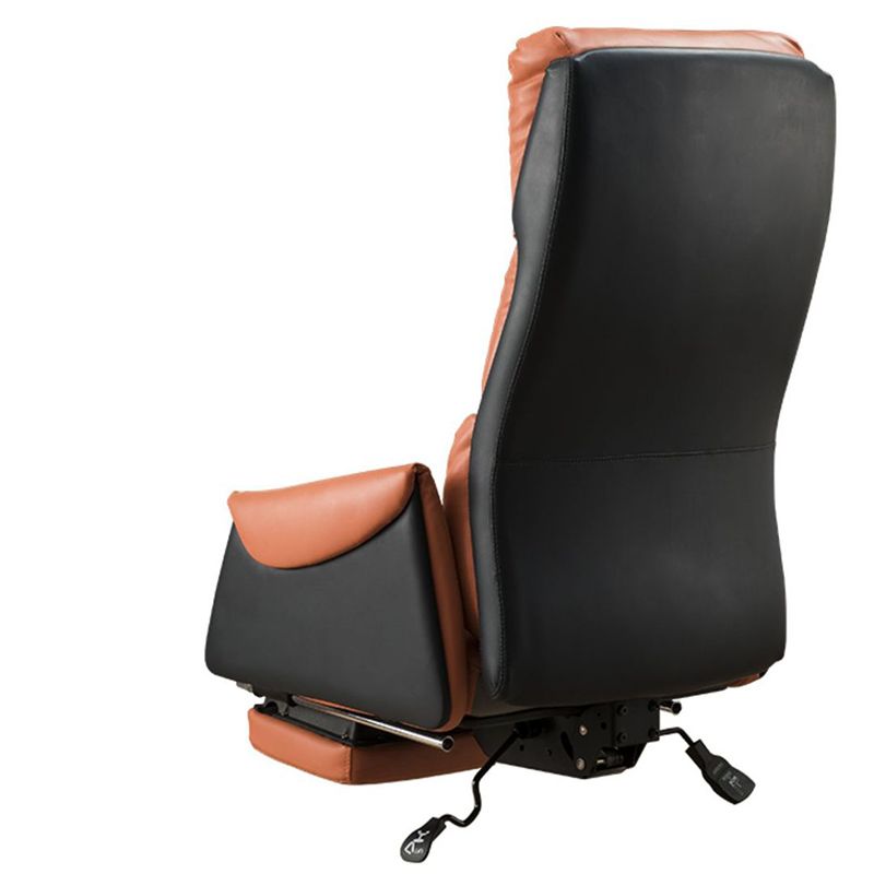 Modern Slide High Back Office Chair Leather Executive Chair with Footrest