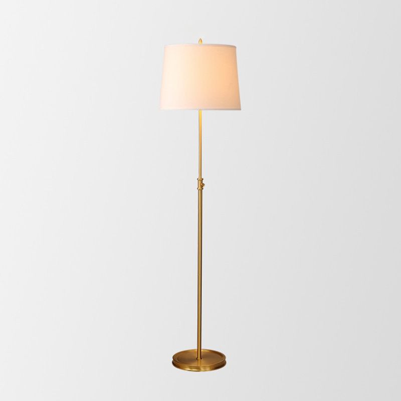 Tapered Shape Fabric Stand Up Lamp Classic 1-Light Living Room Adjustable Floor Light in Gold