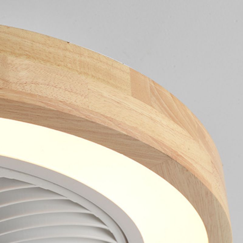 Geometric Ceiling Fan Lamp Nordic Style LED Wood Close to Ceiling Lamp