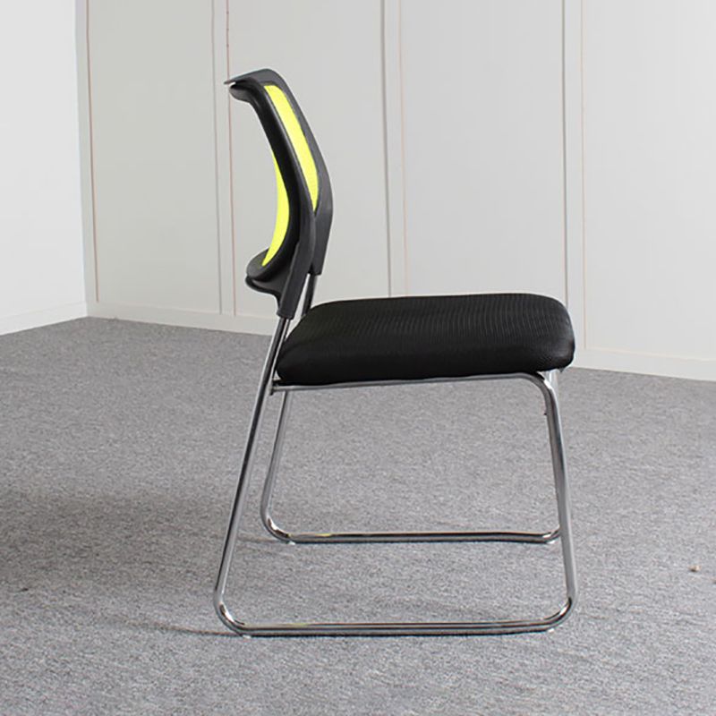 Modern Green Metal Desk Chair with Mid Back Home Office Chair