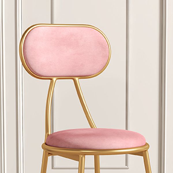 Glam Style Open Back Chair Upholstered Stackable Dining Side Chair