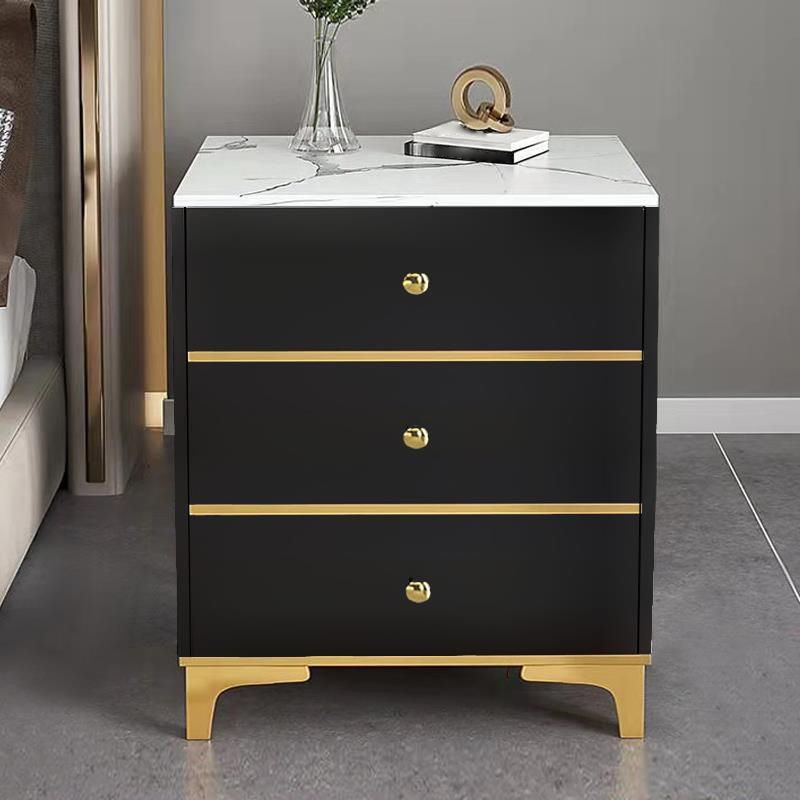 Modern Style Metal 2/3 Drawer White/grey/black 4 Legs Nightstand