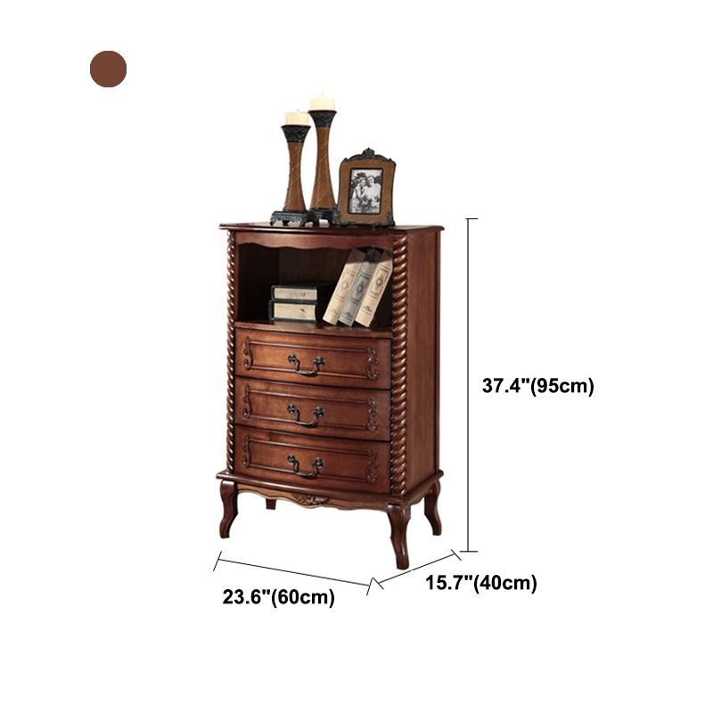 American Traditional Wood Lingerie Chest Brown Bedroom Vertical Dresser